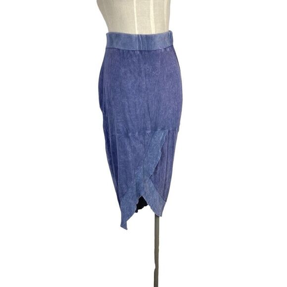 Chalet XS Chambray Blue Tulip Skirt Art To Wear Lagenlook Cottagecore Hemp Fts S - Picture 6 of 7